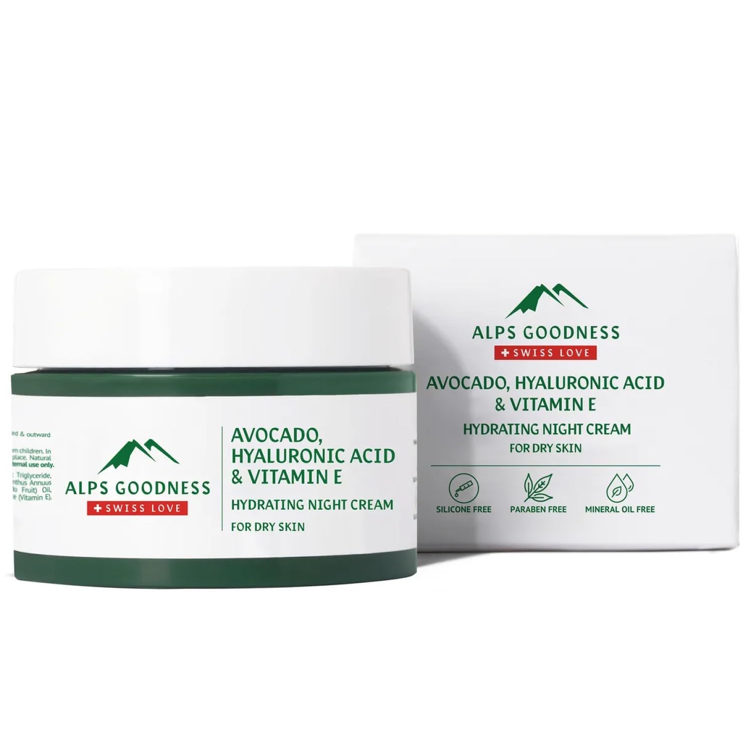 Avocado, Hyaluronic Acid & Vitamin E Hydrating Night Cream For Dry Skin, 50 g | Face Moisturizer For Dry Skin | No Parabens, Silicones, Sulphates & Mineral Oil | Oil Free Night Cream