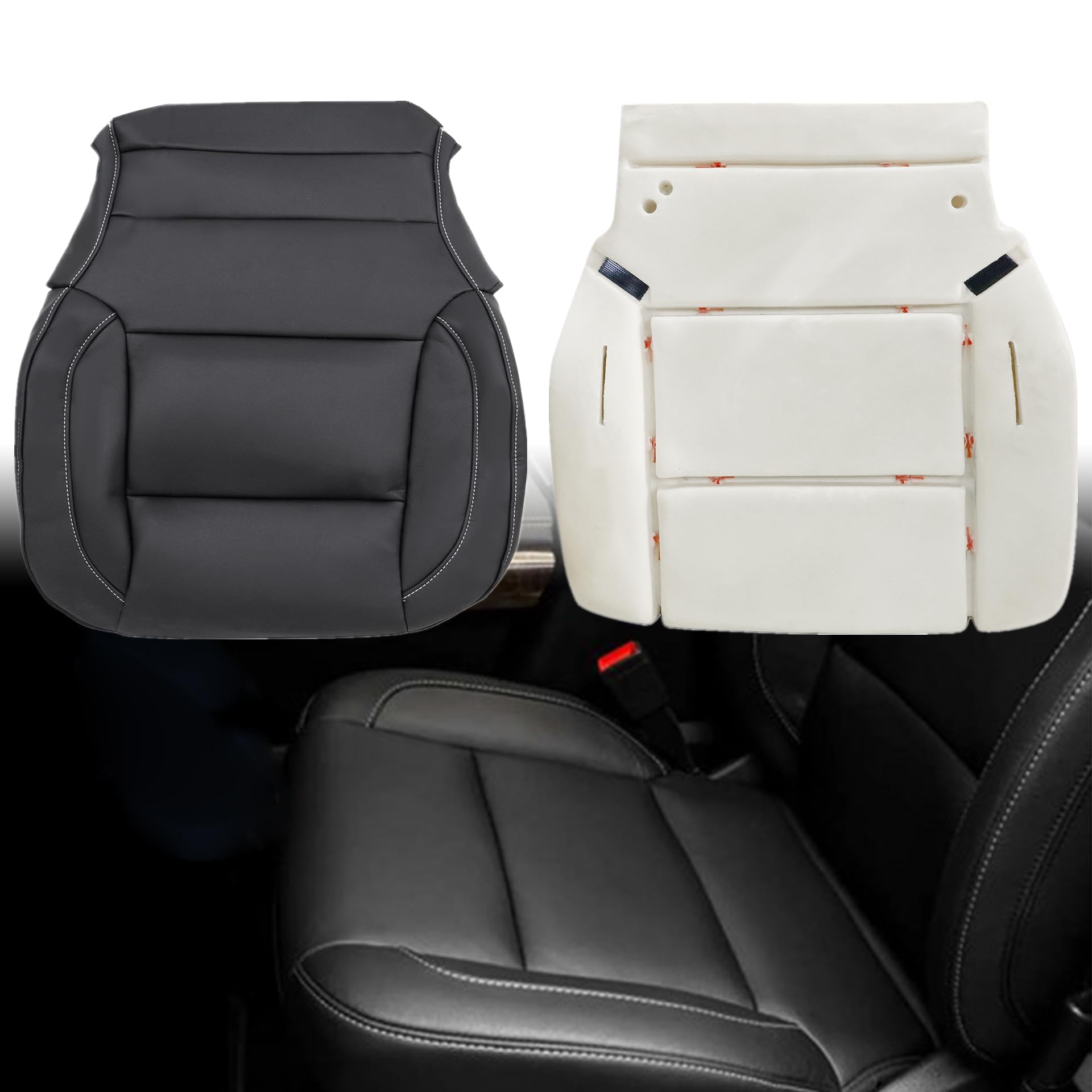 Funda De Asiento Inferior De Piel Sintética Gris Para Toyota Tundra 2007-2013 - Conductor Y Pasajero, 5 Años Garantía