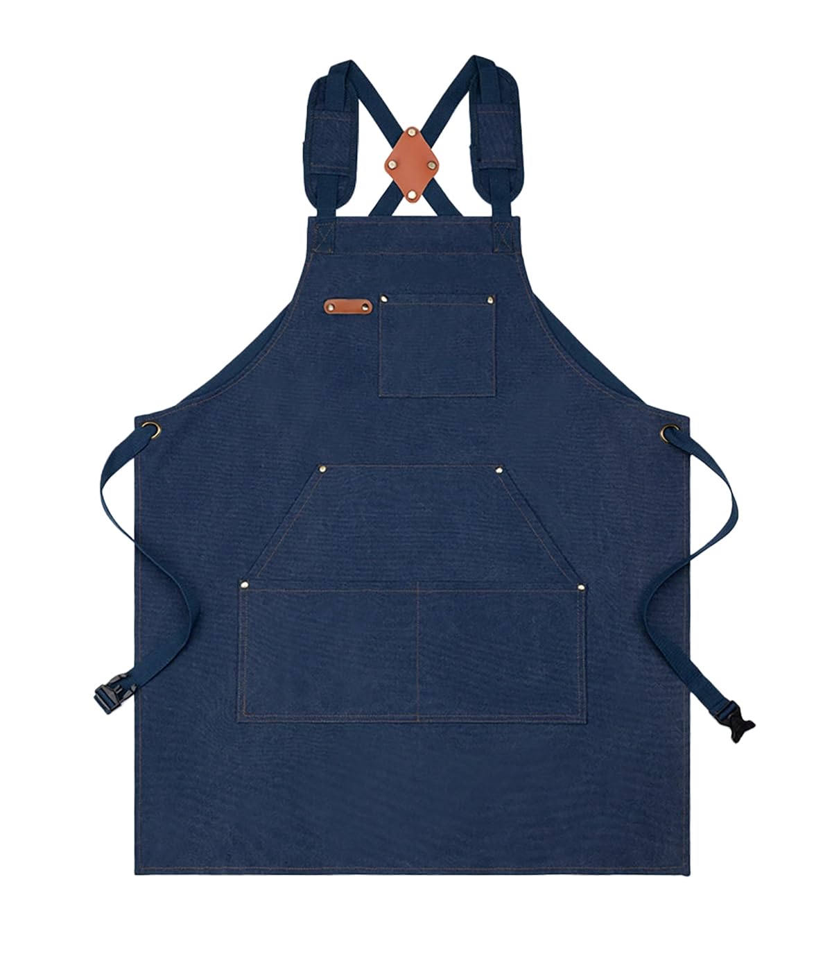 Nanxson Canvas Tool Apron, Heavy Duty Woodwork Apron with Cross-Back for Welding Gardening, Carpenters, Blue
