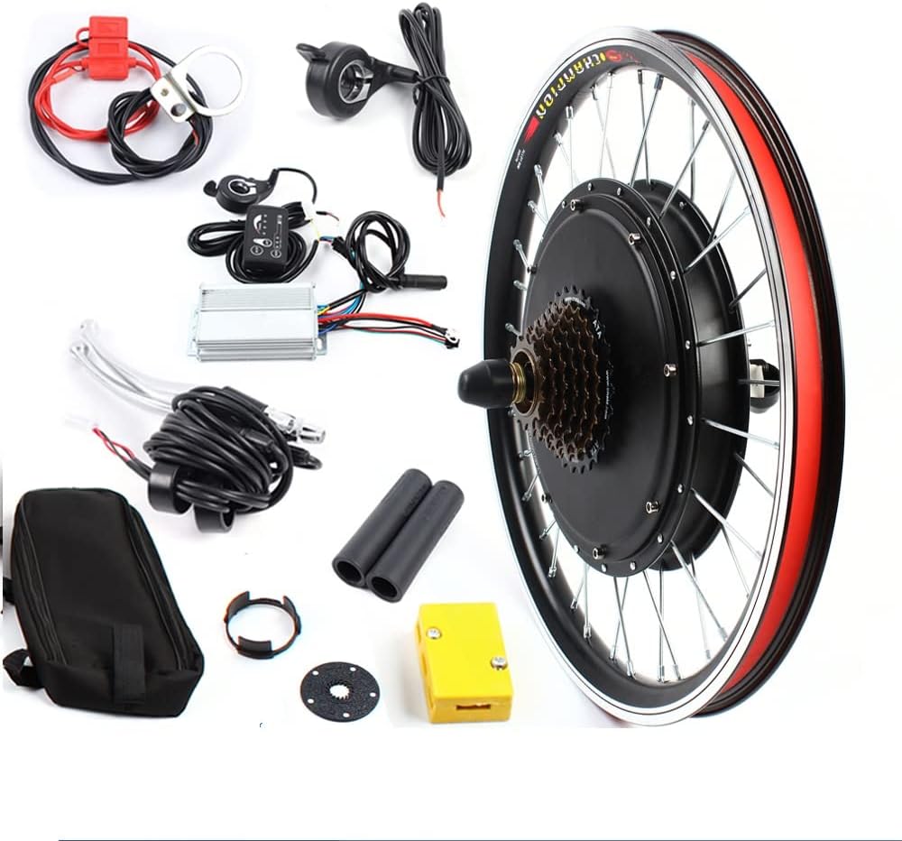 20" Front/Rear Wheel Hub Electric Bike Conversion Kit, 36V 250W/48V 1000W E-Bike Powerful Hub Motor Kit with SW-810LED Display Waterproof Wire Front/Rear Wheel Hub Assembly Motor Kit (US Stock)