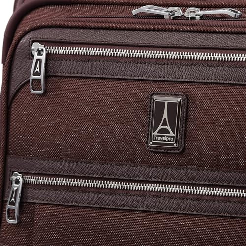 Image of Travelpro Platinum Elite Softside Expandable Carry on Luggage, 8 Wheel Spinner Suitcase, USB Port, Men and Women, International, Bordeaux Red, Carry On 19-Inch