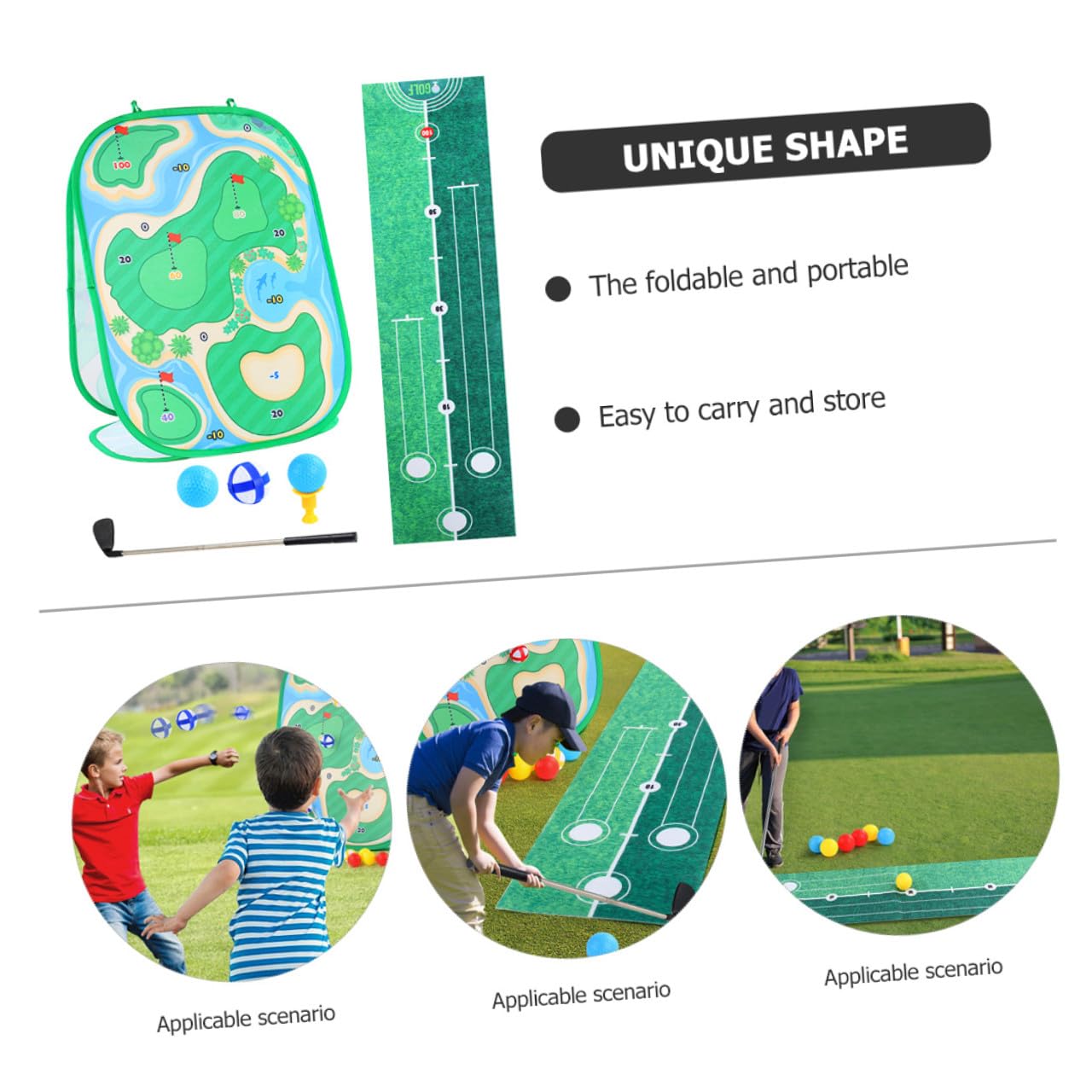 UPKOCH Set da Golf per Ragazzo Ragazza Tappetino da Gioco Portatile e Sacchetti da Lancio, Giocattolo Sportivo per Attività Genitori-figli Indoor e Outdoor, Stimolazione Abilità