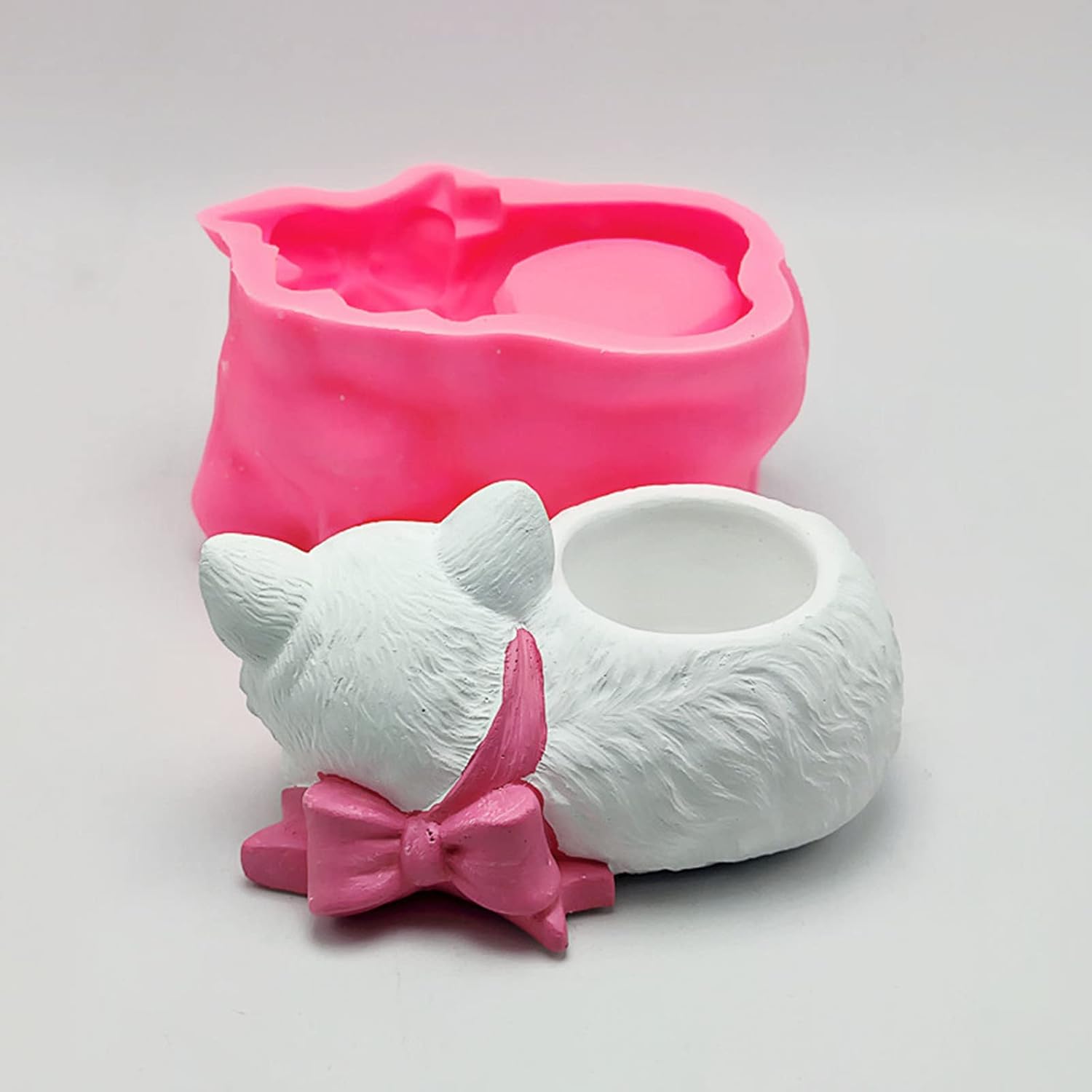 Cute Cat Concrete Flower Pot Molds Succulent Planter Vase Cactus Silicone Molds Candle Pen Holder Mold Epoxy Resin Cement Clay Mould