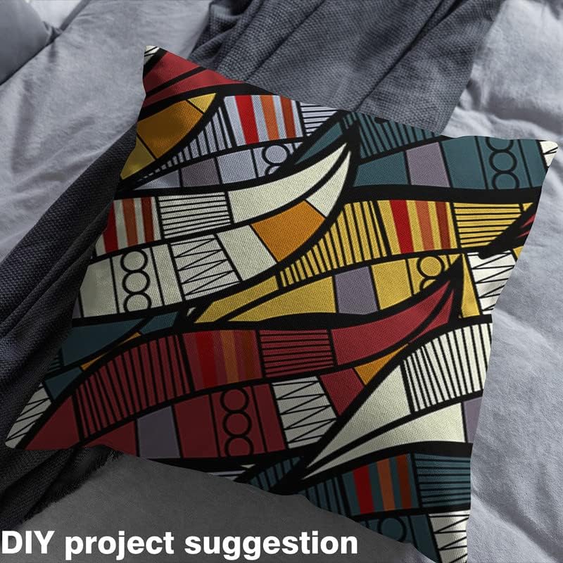 Miniatura 4 de Feelyou The Yard - Tela de tapicería africana para sillas, sofá, tela geométrica abstracta tradicional para exteriores, tela de decoración tribal a