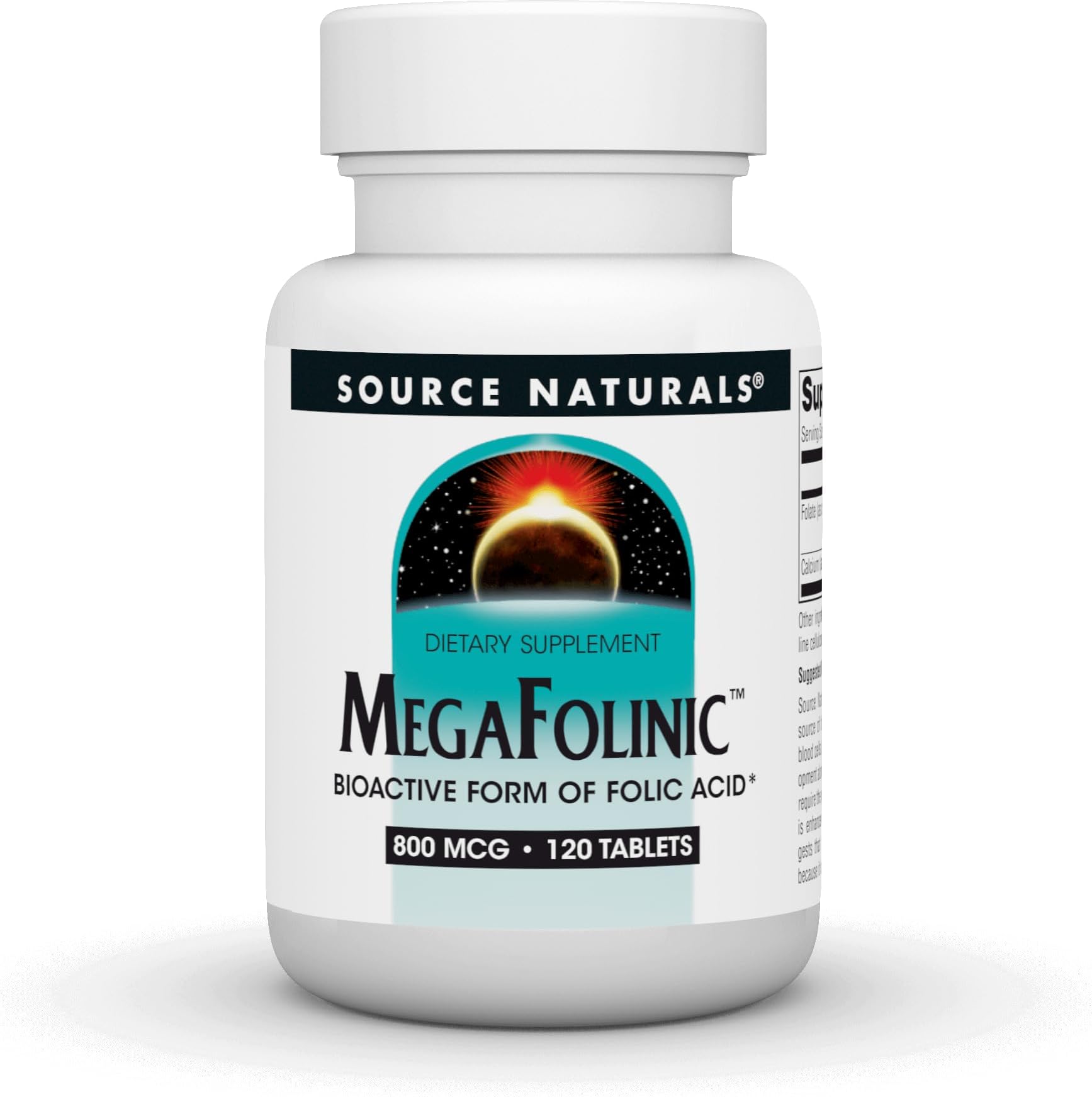 Source Naturals - Megafolinic Bioactive Form Of Folic Acid 800 Mcg. 120
