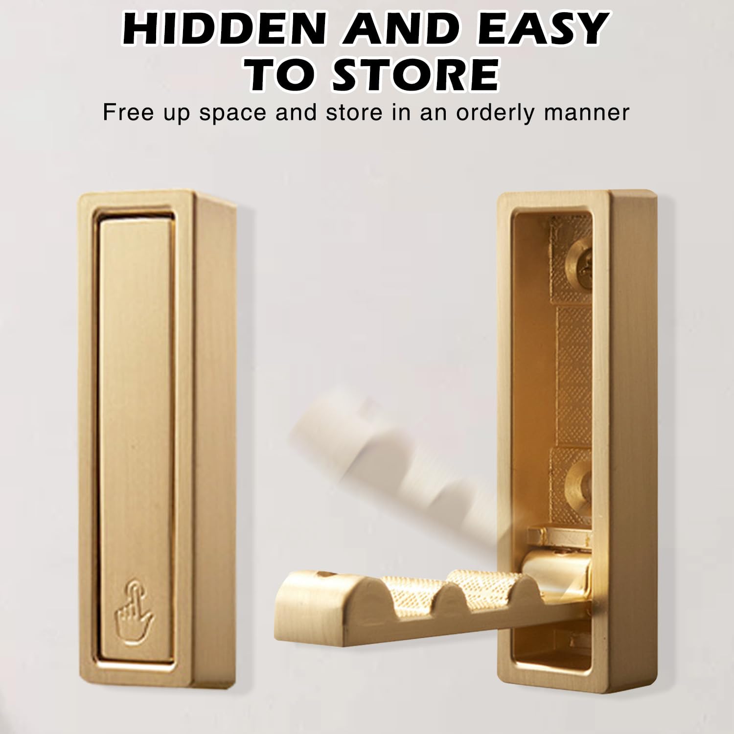 atnayo 2 Packs Door Hooks, Folding Wall Hook, Robe & Bath Towel Hooks, Silver+gold - Image 3