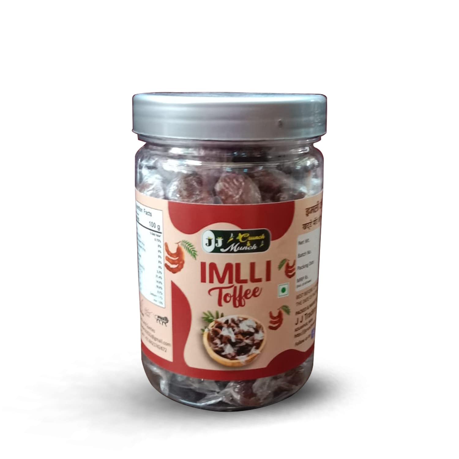 J J crunch N munch Khatti Meethi Chatpati Imli Toffee (Tamarind Candy) - 250 Grams, (Soft and Chewy).
