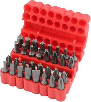 Dekton 33 Piece Screwdriver Bit Set - Useful Screwdriver Bit Set With Most Popular Sizes| Includes Organizer Case To Keep All Pieces In Place| Carbon Steel Bits| Includes 60mm Extension Bar, Hex, Torx