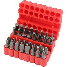 Dekton 33 Piece Screwdriver Bit Set - Useful Screwdriver Bit Set with Most Popular Sizes Includes Organizer Case to Keep All Parts in Place Carbon Steel Bits