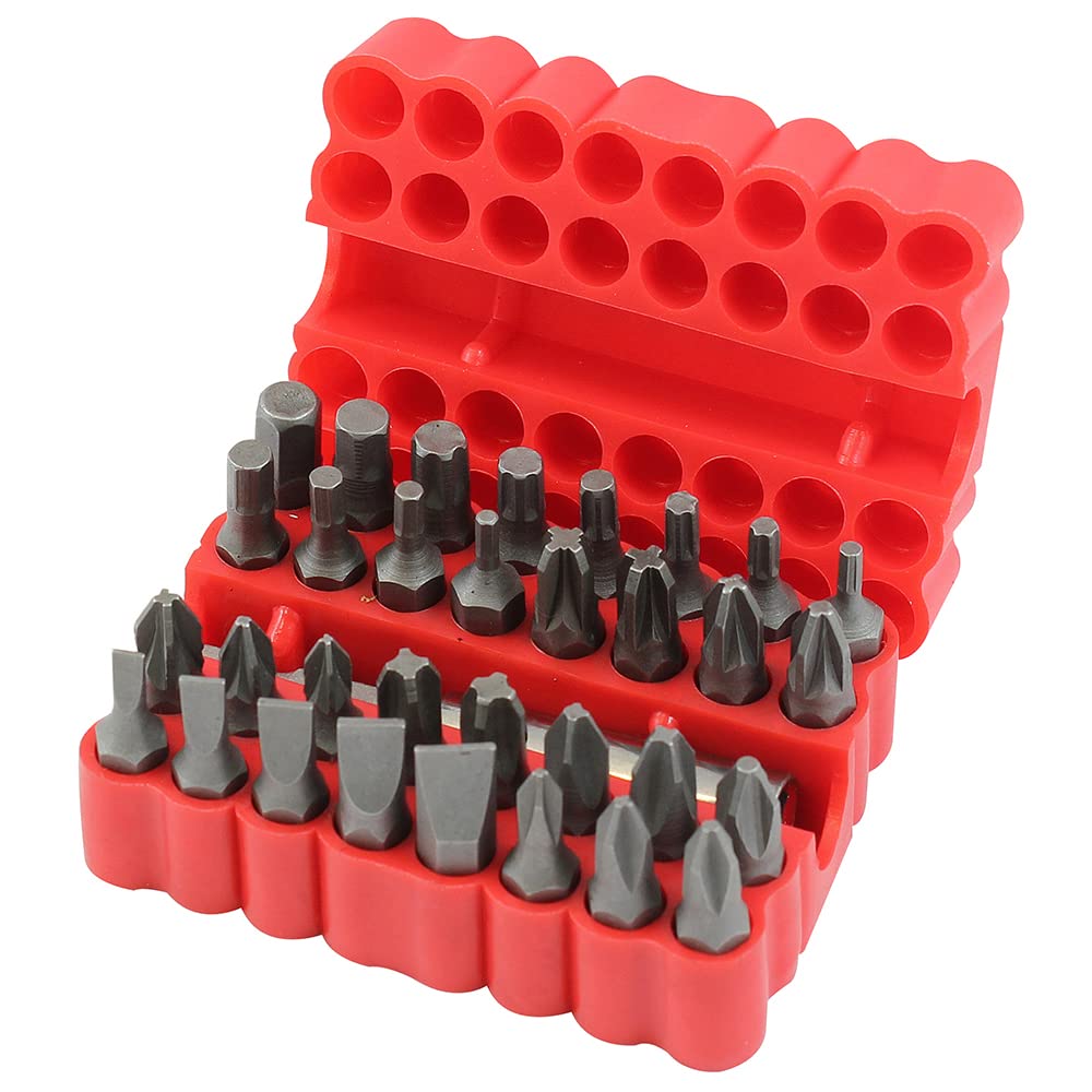 Dexton DT65410 33 Piece Screwdriver Bit Set Screwdriver Bit Set Black/Red