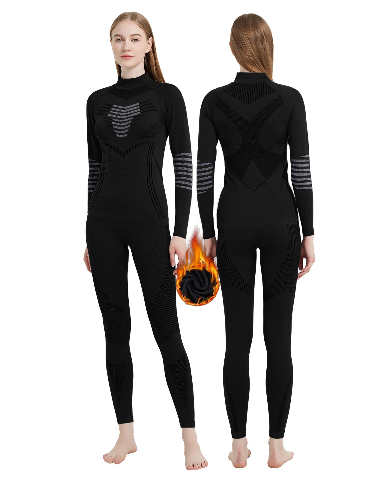 Zestaw warstw podstawowych Kobiety Thermal Underwear for Women Winter Warm Base Layer Compression Set