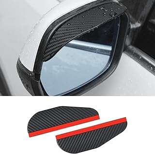 2PCS Car Rear View Mirror Rain Visor Guard,Universal Car Rear View Mirror Rain Cover,Waterproof Auto Mirror Rain Visor,Carbon Fiber Car Side Mirror Rain Eyebrow (Black)