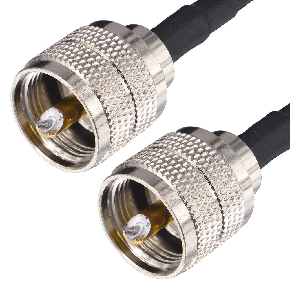 RG58 Câble d'extension coaxial à faible perte 65.6Ft PL259 Connecteur UHF mâle à extension mâle SO239 Câble coaxial RF pour 2G 3G 4G LTE Antenne WiFi Routeur sans fil WLAN Cordon Système de caméra