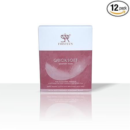 FIRSTLYN Rash-Free Sanitary Pads Micro Thin Ultra Soft Superior Absorbency (Pack of 12 Pads) (XX-Large)
