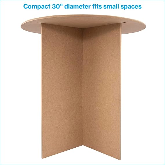 SSWBasics 30 Inch Round Wood Display Table