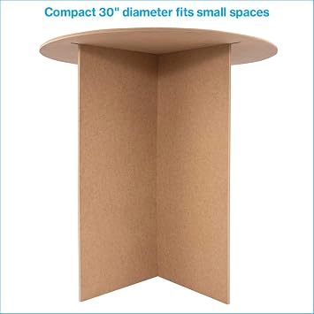 SSWBasics 30 Inch Round Wood Display Table