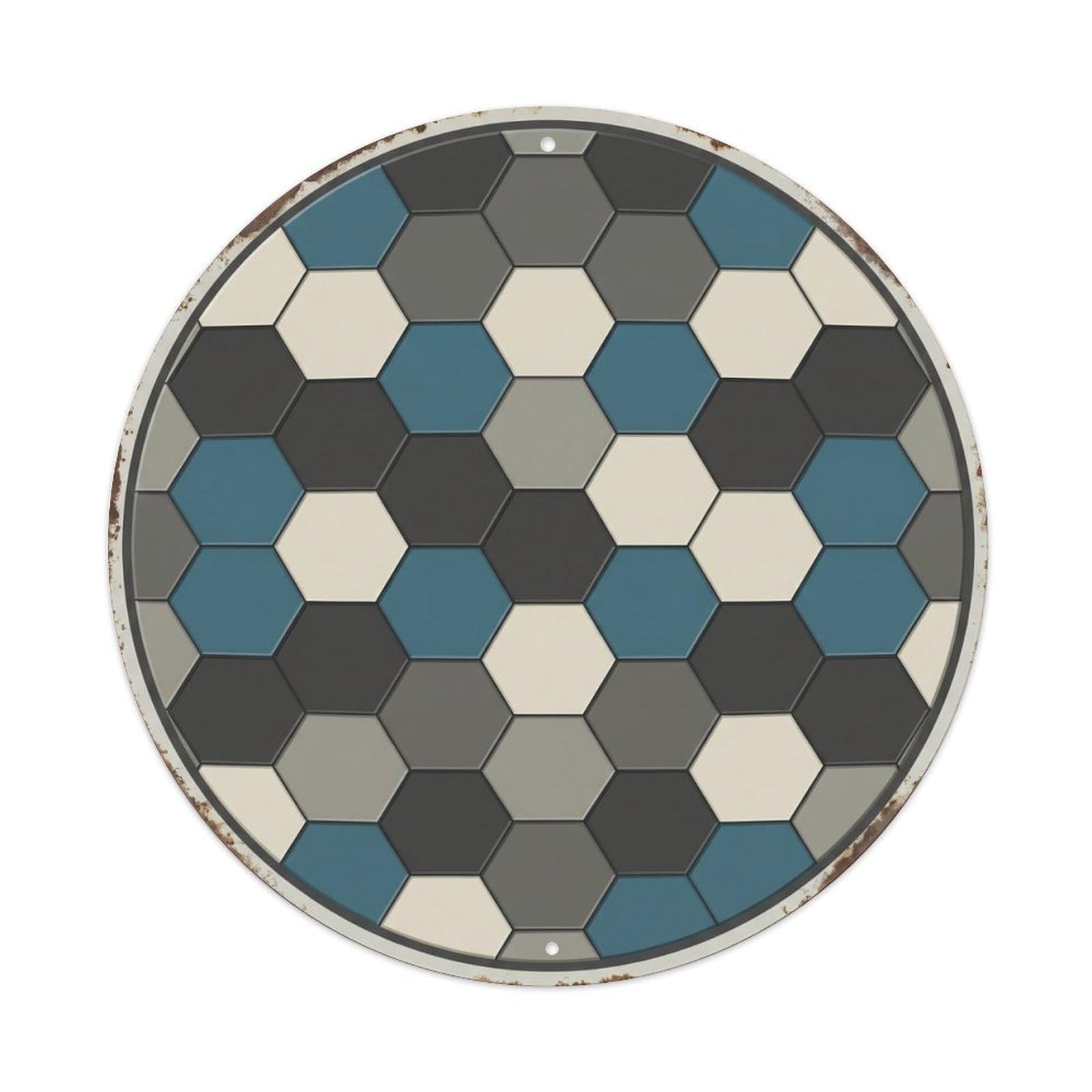 Causeway Minimal Basalt Travel Vintage Metal Tin Sign Plaque Wall Decor for Cafe, Club, Garden Round Metal Poster 8x8Inch