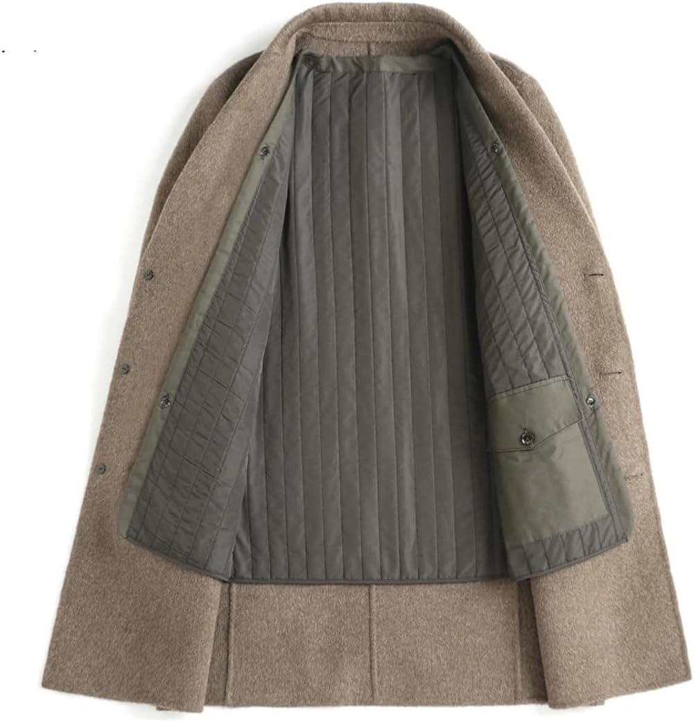 Haitpant Double-Sided Cashmere Coat Men Wool Jacket Winter Thickened Down Trench Coat Woolen Coat