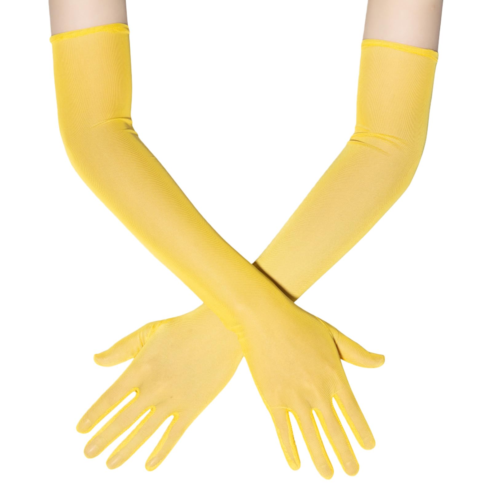 MICFENY Stylish Extended Arm Gloves Sheer Tulle Comfortable Stretchy Arm Sleeves For Women Formal Occasion And Casual Outfit