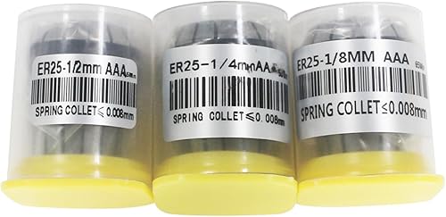 Miniatura 2 de Juego de pinzas de resorte ER25 de nivel AAA, alta precisión ER25 1/8 pulgadas + 1/4 pulgadas + 1/2 pulgadas + 1/2 pulgadas para máquina de grabado