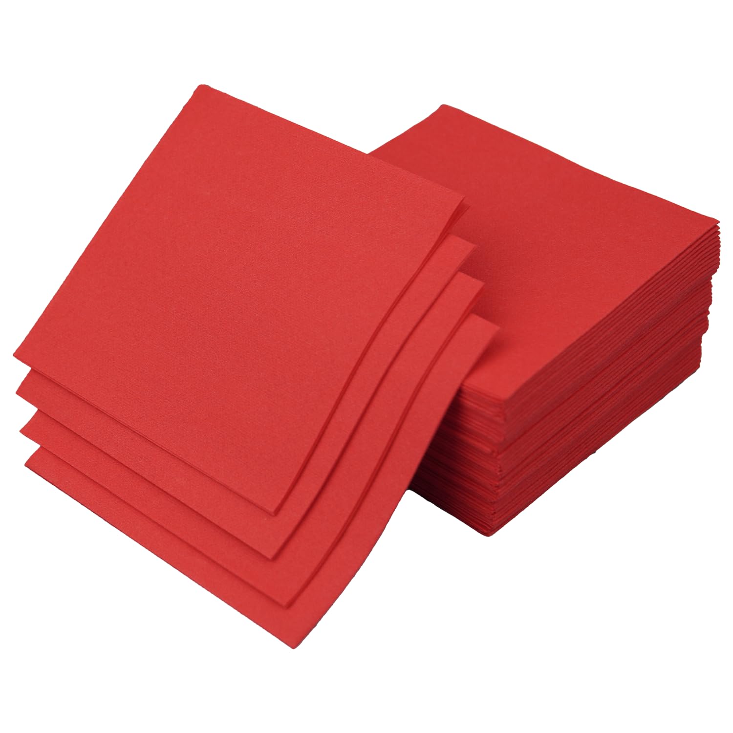 Paquete de 500 servilletas de cóctel rojas, servilletas de papel a granel ecológicas, servilletas cuadradas desechables para fiestas, servilletas de cena suaves y absorbentes, servilletas de bebidas