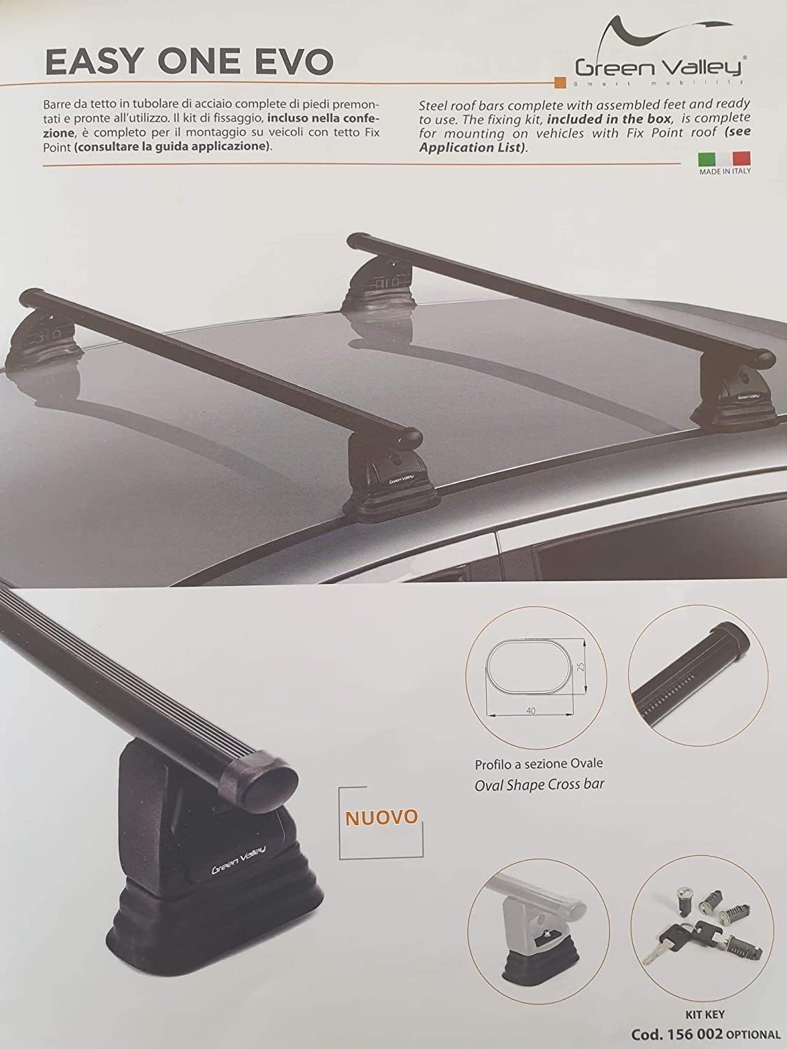SANDERO 2008>2020 - MODUS 2004>2013. BARRE PORTATUTTO PORTAPACCHI DA TETTO PREMONTATE PRONTE ALL'UTILIZZO PER AUTO SENZA RAILING CON ATTACCO FIX POINT