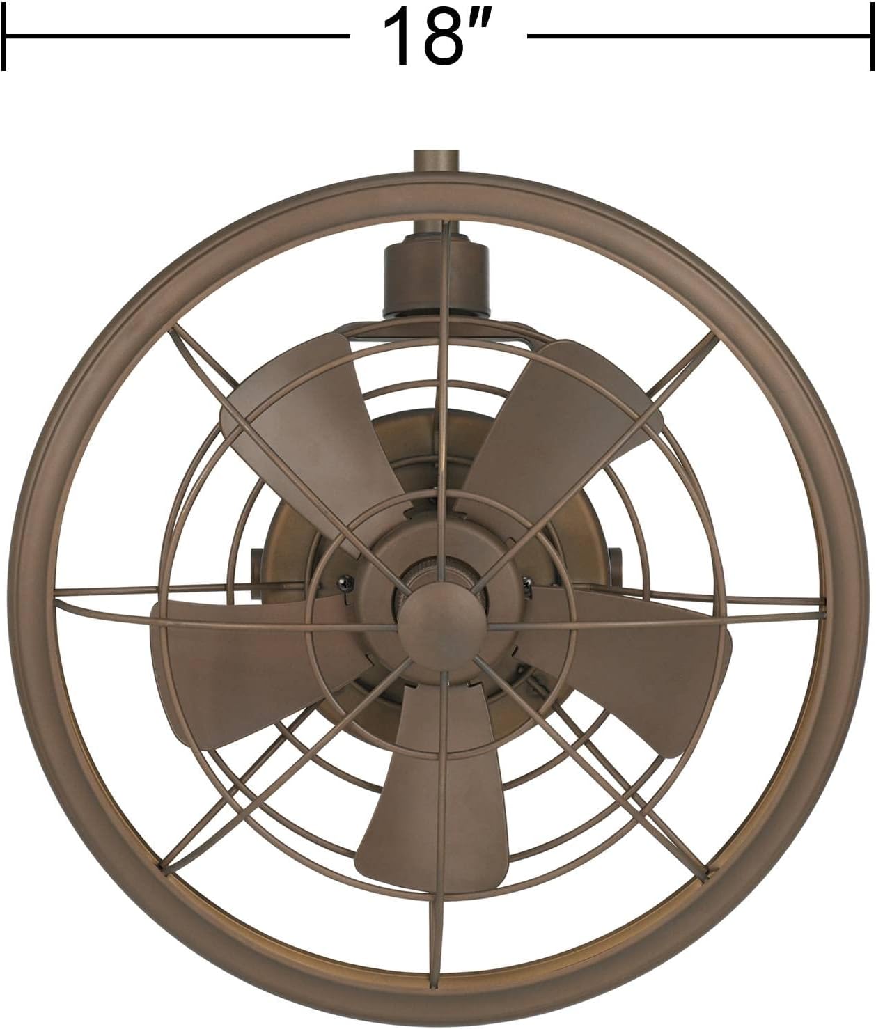 18" Oil-Rubbed Bronze Adjustable Ceiling Fan with Cage