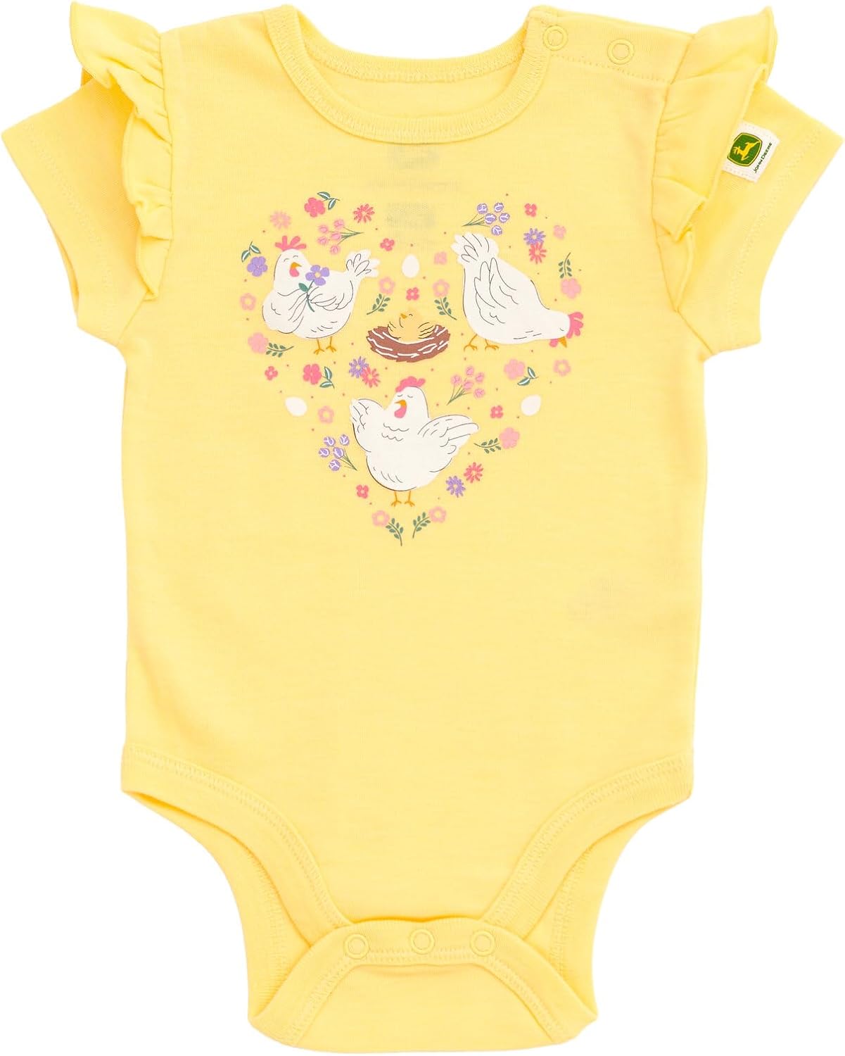 John Deere Farm Animals Tractor Truck Baby 5 Pack Short Sleeve Bodysuits Newborn to Infant Sizes (Newborn - 24 Months)