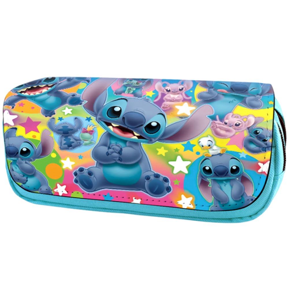 IOSCDH Papelería Caja,Estuche Rectangular,Sti-tch Estuche Escolar, Bolsa de Lápiz, Estuche con Cremallera, Organizador de Papelería para niña, Bolsa de Cosméticos, Portable Estuche, Útiles Escolares-E