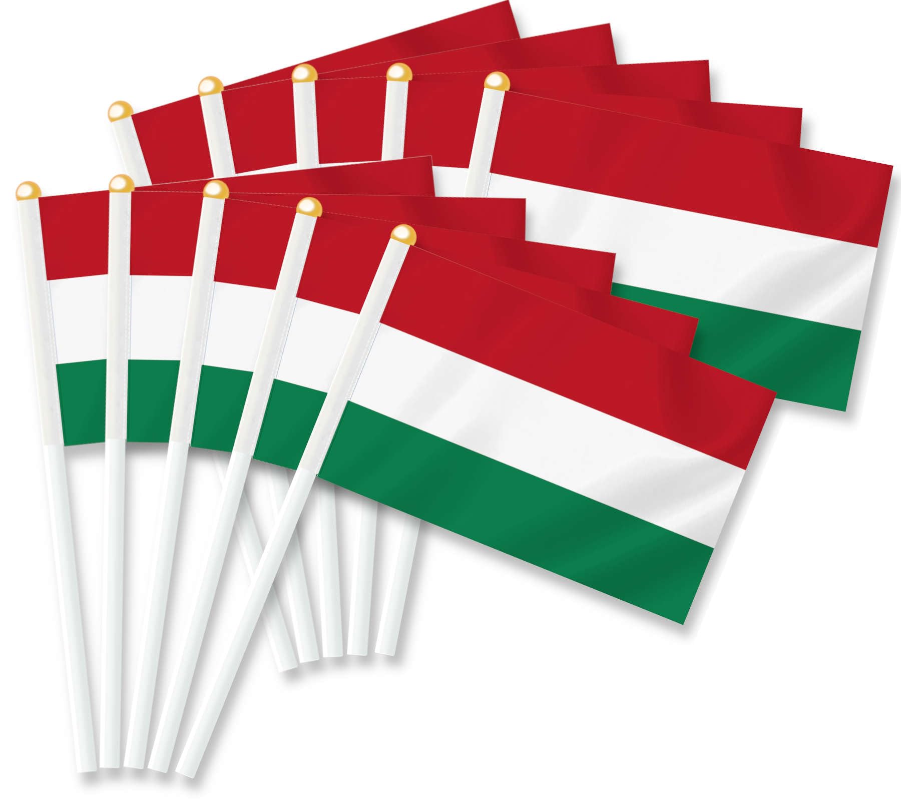 25 PCS Hungary Handheld Small Flag, Hungarian Hand held Mini Decor Decoration Banner
