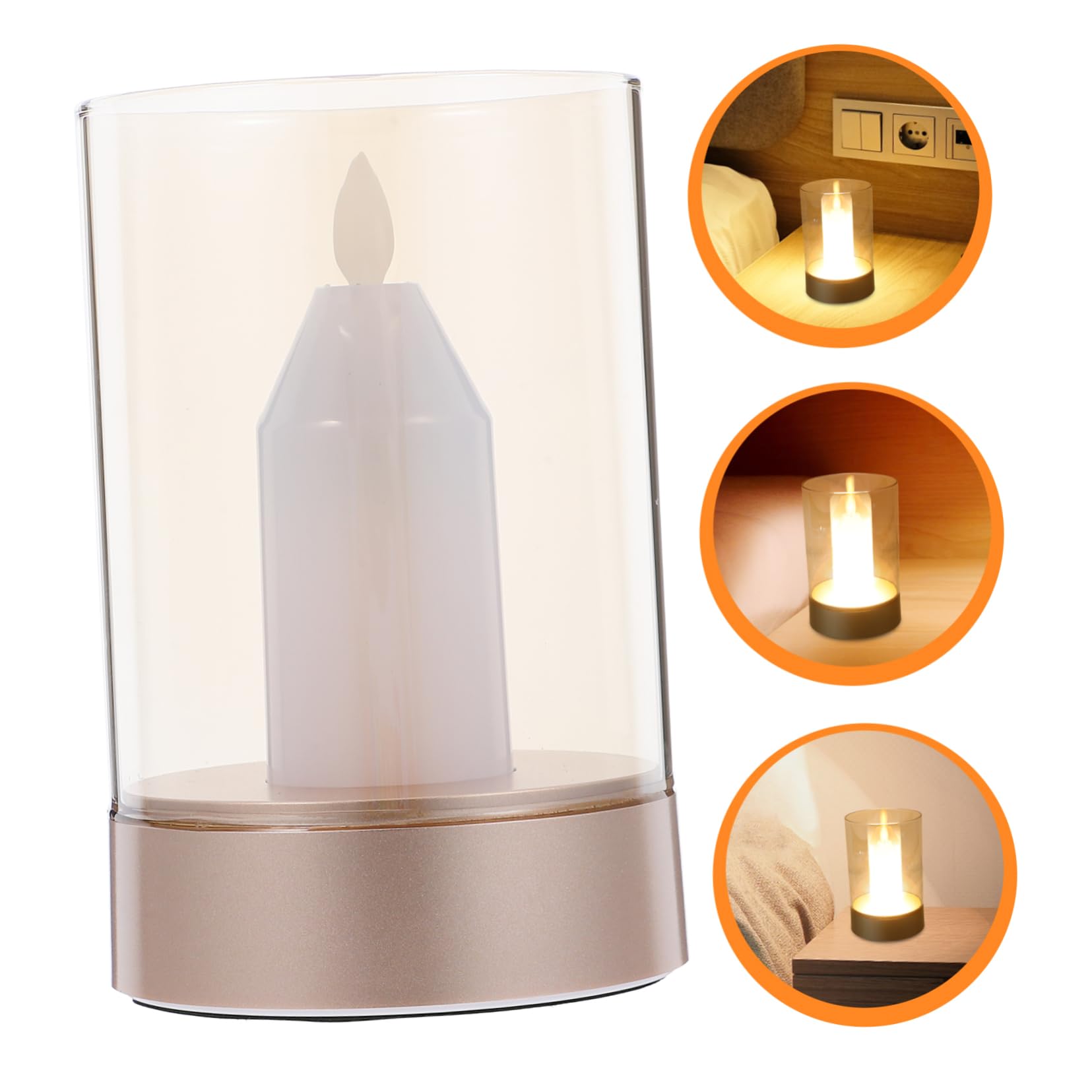 TEHAUX Lampada Da Tavolo Forma Candela Luce Notturna Decorativa Candela Elettronica Luce Da Scrivania Per Fotografia