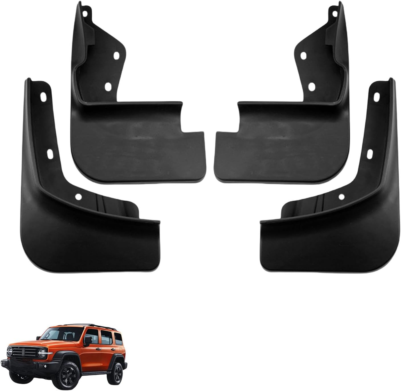 No Drill Mud Flaps for Great Wall Tank 300 2021-2023, 4PCS Aerodynamic Splash Guards Front Rear Mudguards with 3D Laser Scanned Precision Fit