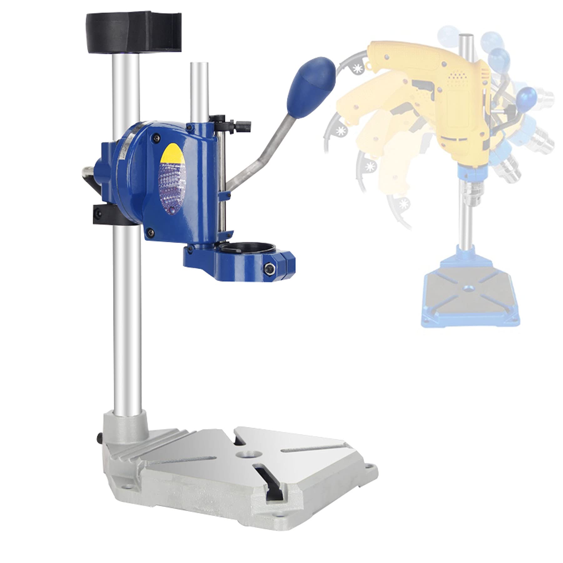 Drill Press Stand with Vise, Drill Press Stand for Hand Drill, Adjustable Drill Press Floor Stand for Workbench Repair Tool for DIY and Professional Repairs