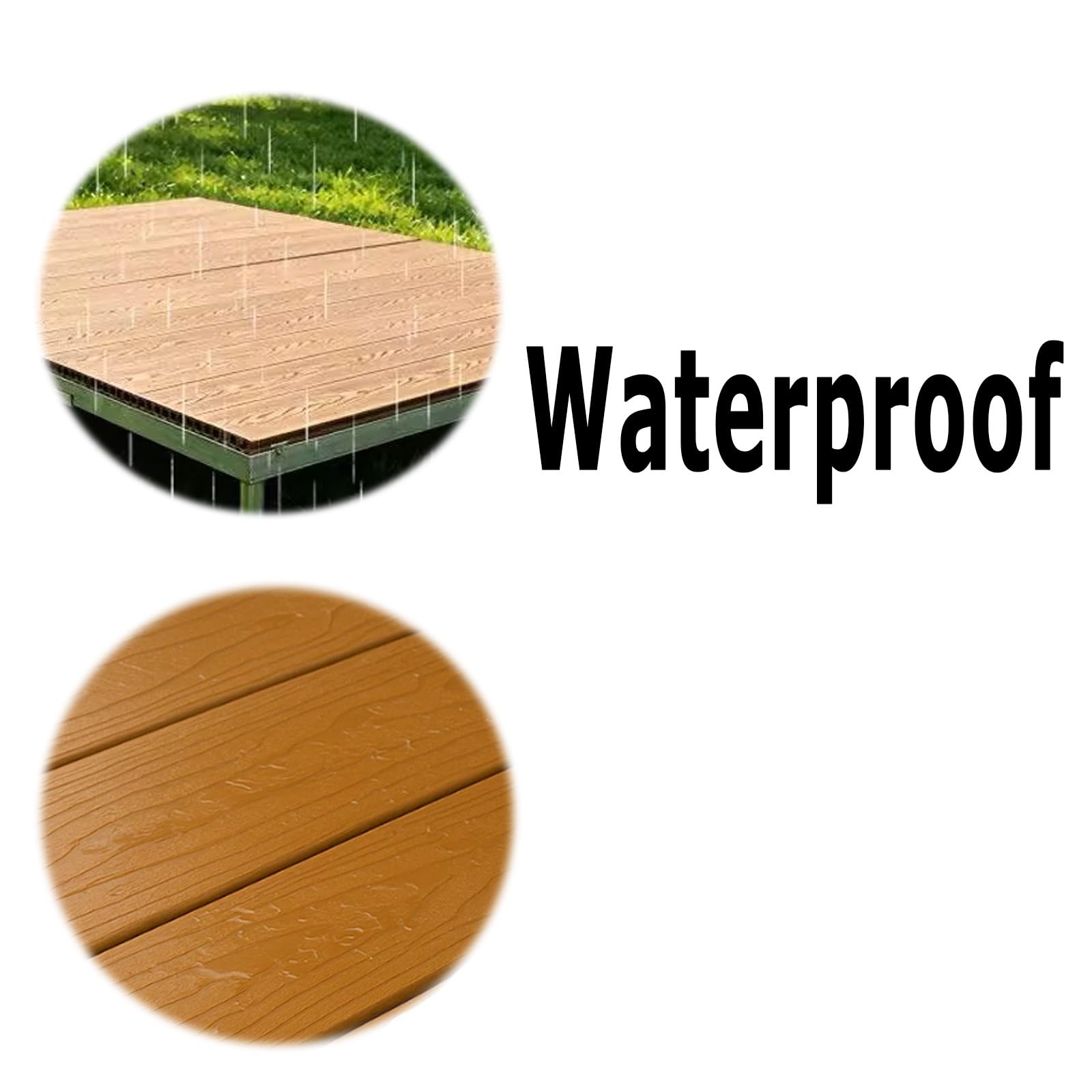 Pływający taras tarasowy z drewna kompozytowego, płytki | Woodgrain, 84 x 84 x 20 cm, z regulowanymi metalowymi nóżkami, antypoślizgowe, wodoodporne, na każdą pogodę (kolor tekowy)