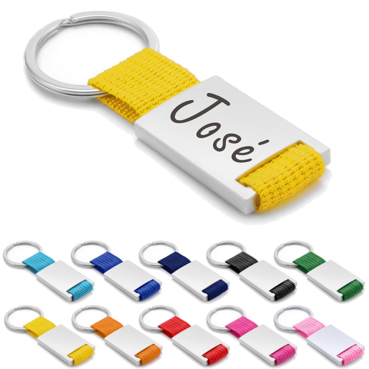 ibera gifts - Llavero Personalizado en Metal y Tela, Grabado con Láser, Llaveros Personalizados y Llaveros Originales, …
