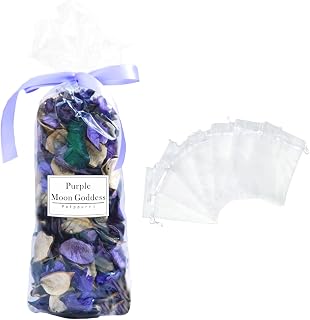 DIY Purple Moon Goddess, Sachet Kitl Floral Fragranc,5 mesh Bags+Dried Flowers| Potpourri Bags, Scented Potpourri Bowl Fillers,Dried Flowers,Home Fragrance Sachet of Petal, Vase Decor.