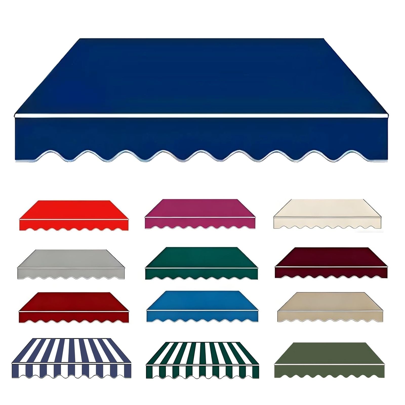 Tessuto di ricambio retrattile con mantovana da 2 m, 2,5 m, 3,5 m, 5 m, tela per patio e giardino (200 x 150 cm)
