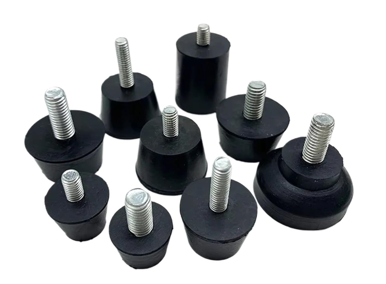 bogniga Adjustable Levelling Feet Pad Mount Kit 20pcs Rubber Adjustable Feet with Screw M6 M8 M10 Table Chair Balck Leveling Foot Furniture Leg Anti-Shock Protections(26xM8x13mm-2)