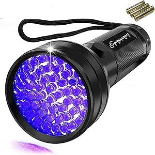 CompuPort High power 51 LED Pets Ultra Violet Urine and Stain Detector Flashlight Black Light, 395 nM Dog Urine Detector - Flashlight for Home Hotel Inspection, Mold Camping Hunting Leaks Cosmetic & Stain Detection, Bed Bug, Matching with Pet Odor Eliminator - Canada Stock