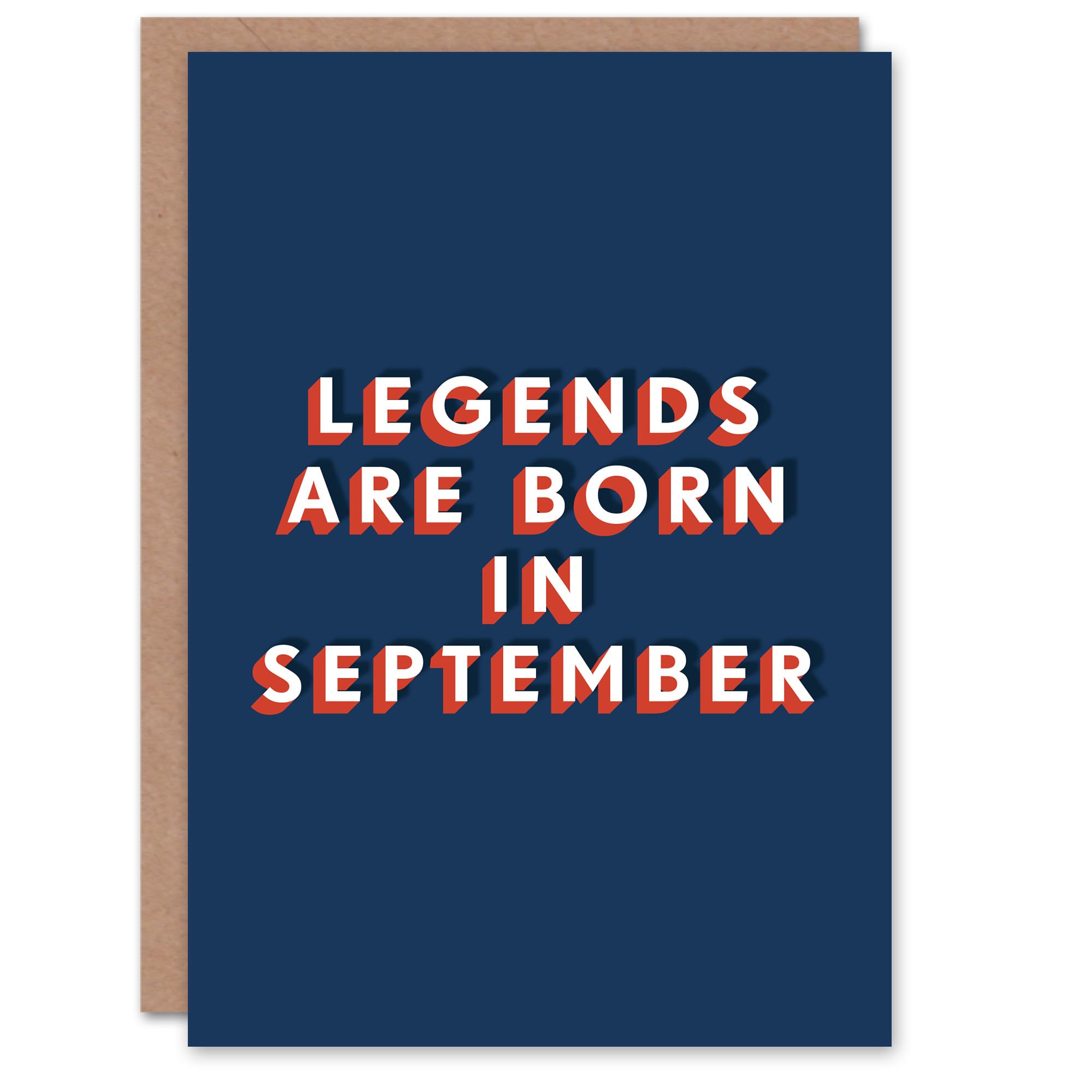 Artery8 Legends Are Born In September Bold Modern For Him Birthday Card