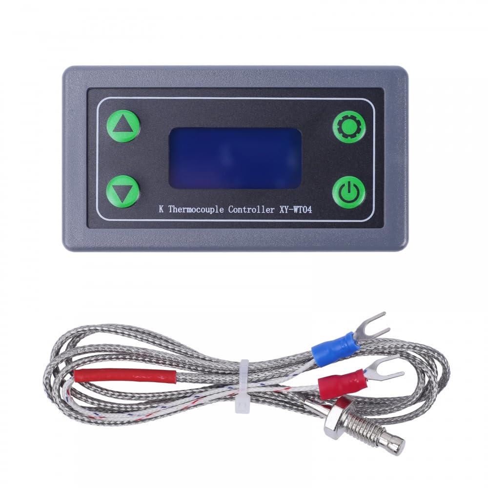 Thermostat Numérique Haute Température de Type K XY-WT04,-99-999 Degrés avec Capteur de Température a Thermocouple de Type K de 1 M,Affichage LCD,Contrôleur de Commutateur de Relais 10A