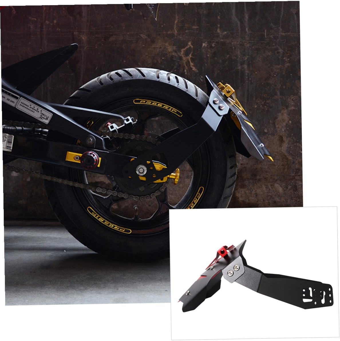 Motorcycle Rear Mud Guard Aluminum Alloy Splash Guard Red Durable Off-Road Fender Protector for Dirt Bikes Motor Accessories