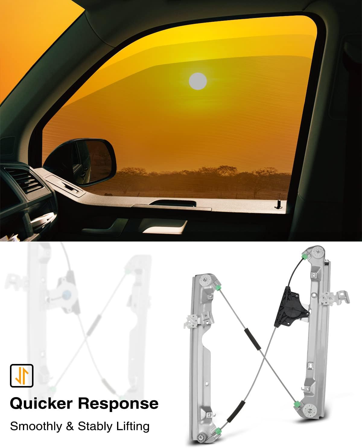 A-Premium Electric Power Window Regulator Without Motor Compatible with Infiniti QX56 2011-2013 QX80 2014-2019 Nissan Armada 2017-2019 Front Left Driver Side