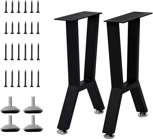 ITeeLas Patas de metal para mesa de 16 pulgadas, patas de banco resistentes, patas de metal para mesa de café, color negro, juego de 2 de 16
