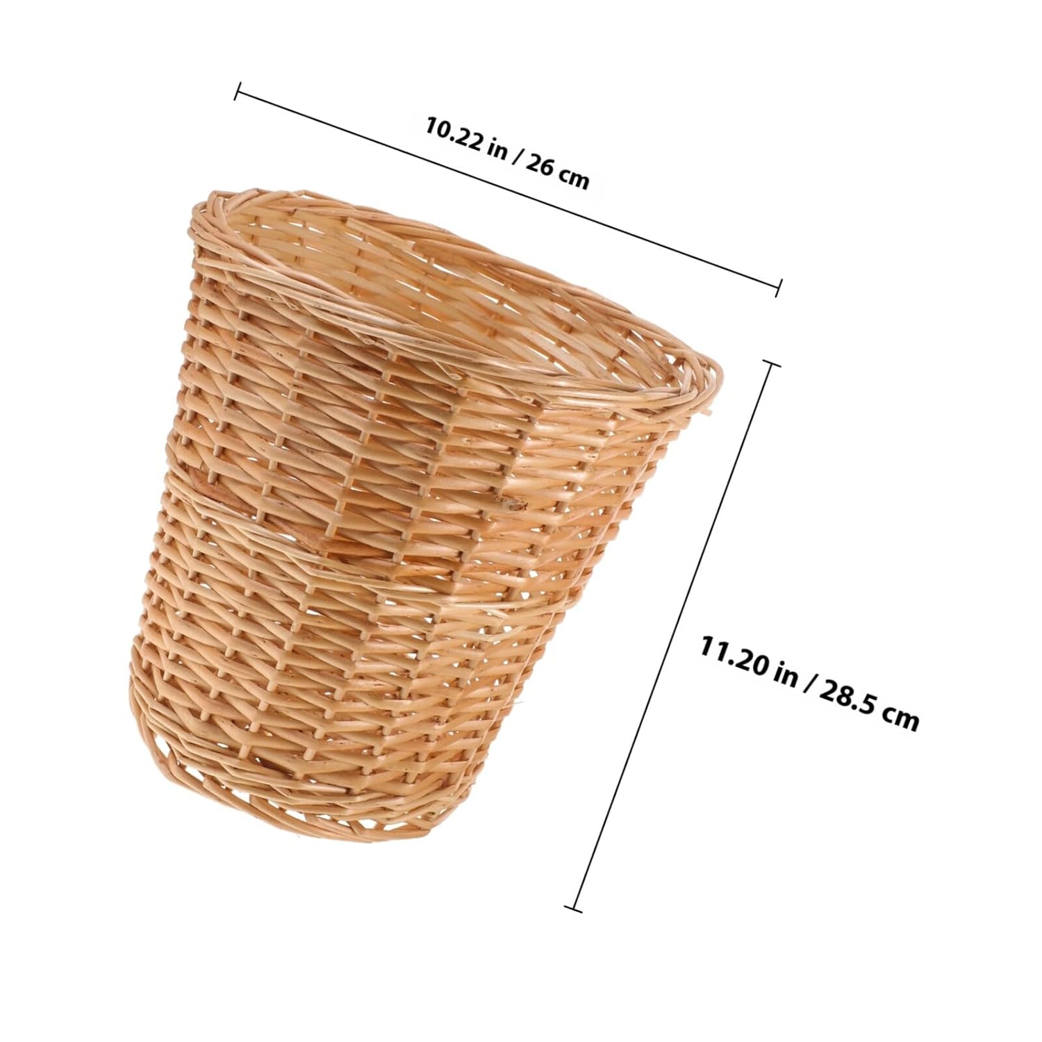 Levemolo Wicker Woven Trash Basket Household Handwoven Garbage Can Multi-Function Wear-Resistant Waste Bin for Home Storage and Organization