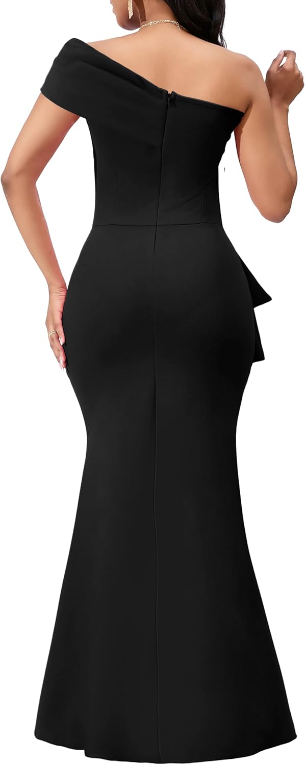 Formal Dresses for Women Cocktail Sexy Off Shoulder Floor Length Long Evening Party Dress with Zipper - Image 3