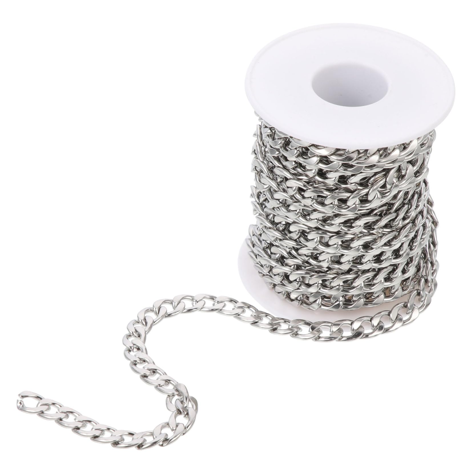 Gatuida Catena in Acciaio Inossidabile Piatta Argento, 1 Rotolo 5 M