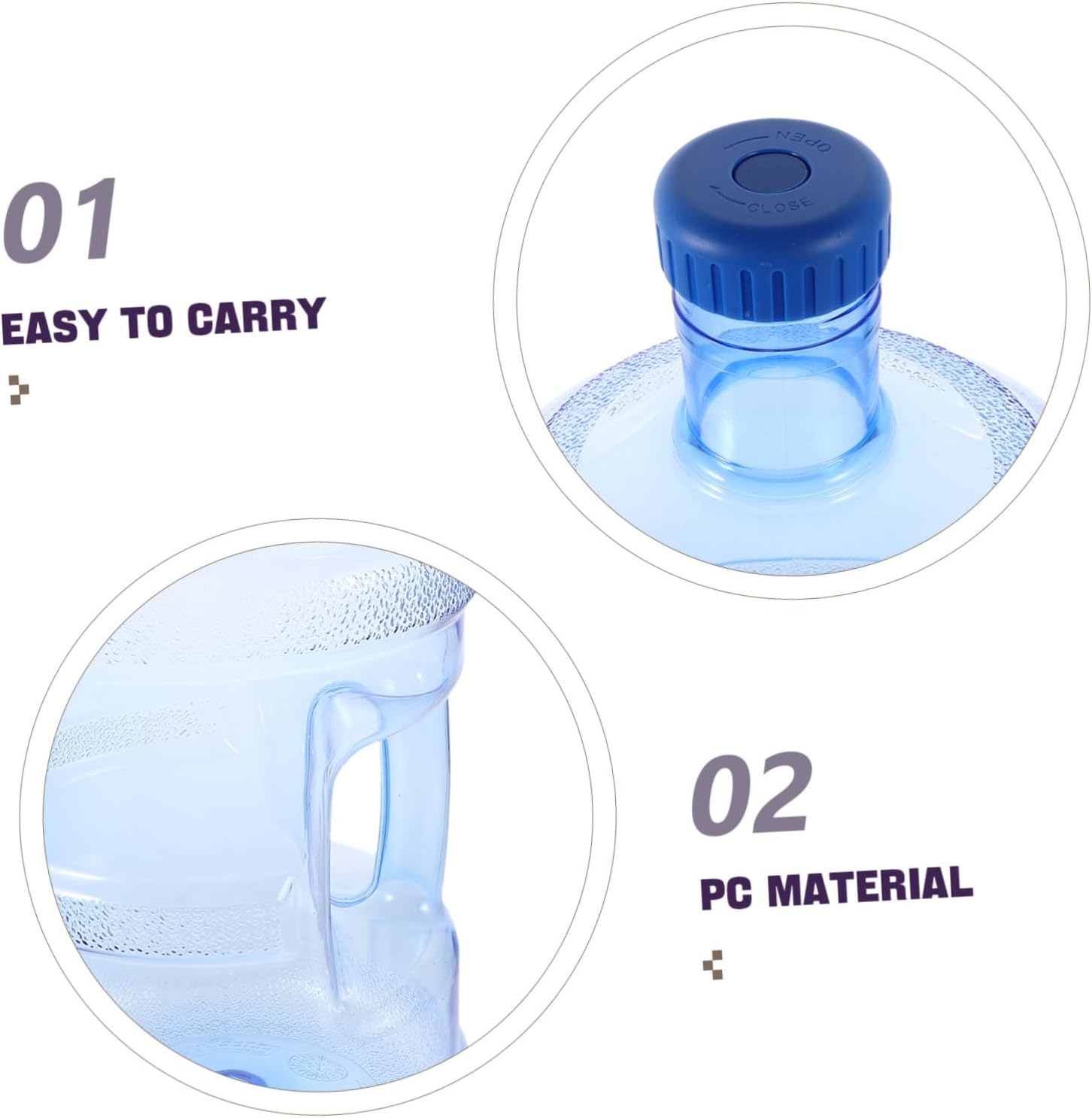 POPETPOP Outdoor Water Storage Bucket Portable Drinking Jug with Handle for Camping Hiking and Backpacking for Hydration