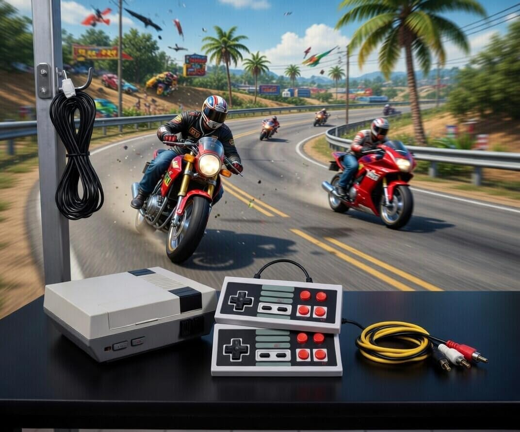 Video Game Console for TV, Built-in 620 Classic Games, with 2 Controllers and AV Cable 3
