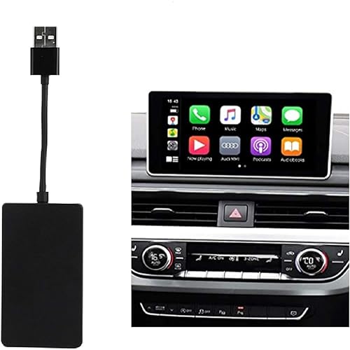 Wireless Carplay dongle Wired USB Android Auto Carplay dongle Screen Mirroring SIRI Voice Control Google Maps, Install Autokit app in Android Car Radio, not Supports Original Factory Car Radio